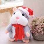 Grijze Knuffel Hamster Met Spraakfunctie Kerstman De Knuffel