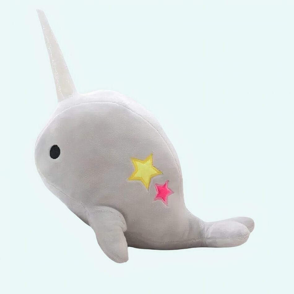 Grijze Knuffel Walvis Eenhoorn Zachte Avontuurlijke Metgezel De Knuffel