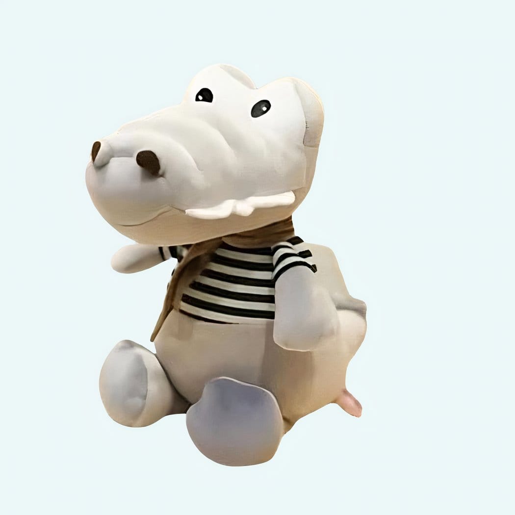 Grijze Krokodil Knuffel Voor Baby Van Zacht Pluche De Knuffel 30cm