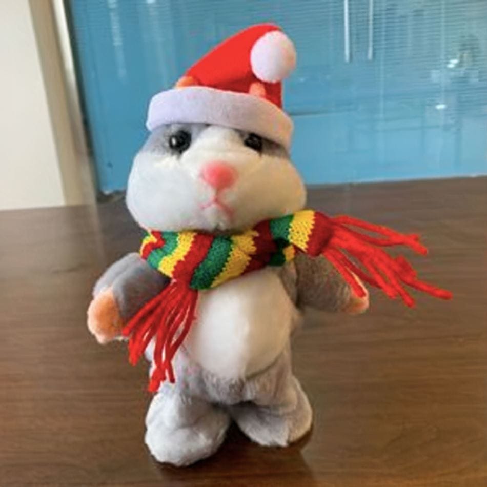 Grijze Noël Knuffel Hamster Praat Interactieve Kerstknuffel De Knuffel