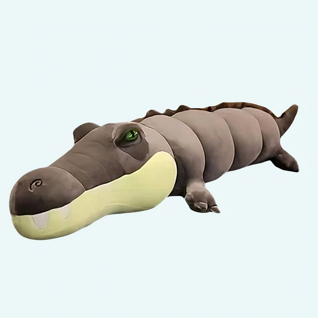 Grijze Reuzen Knuffel Alligator Met Zachte Vacht De Knuffel 100cm