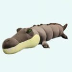 Grijze Reuzen Knuffel Alligator Met Zachte Vacht De Knuffel