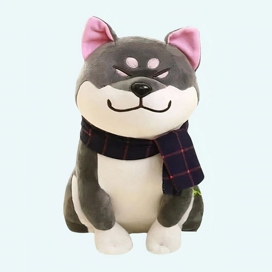 Grijze Shiba Inu Knuffel Hond Ongeveer 40 cm Lang De Knuffel