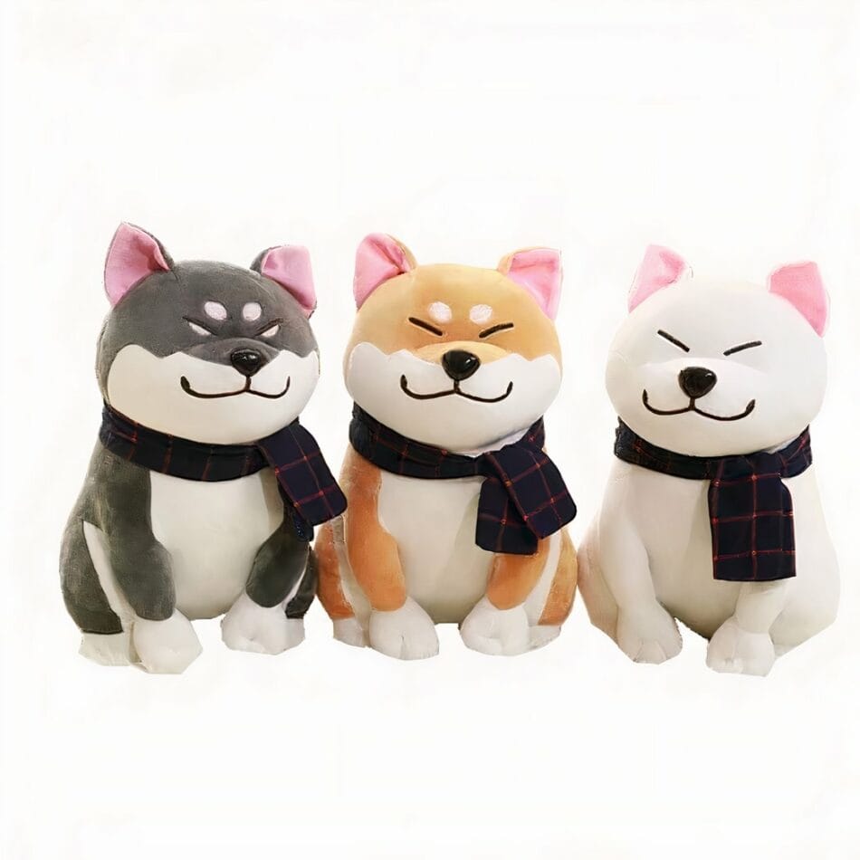 Grijze Shiba Inu Knuffel Hond Ongeveer 40 cm Lang De Knuffel
