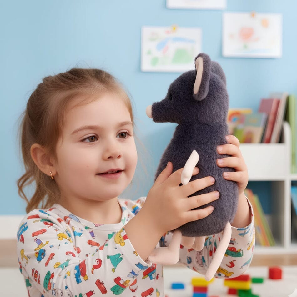 Grijze Superzachte Knuffel Muis 25 Cm Met Realistische Muisuiter De Knuffel