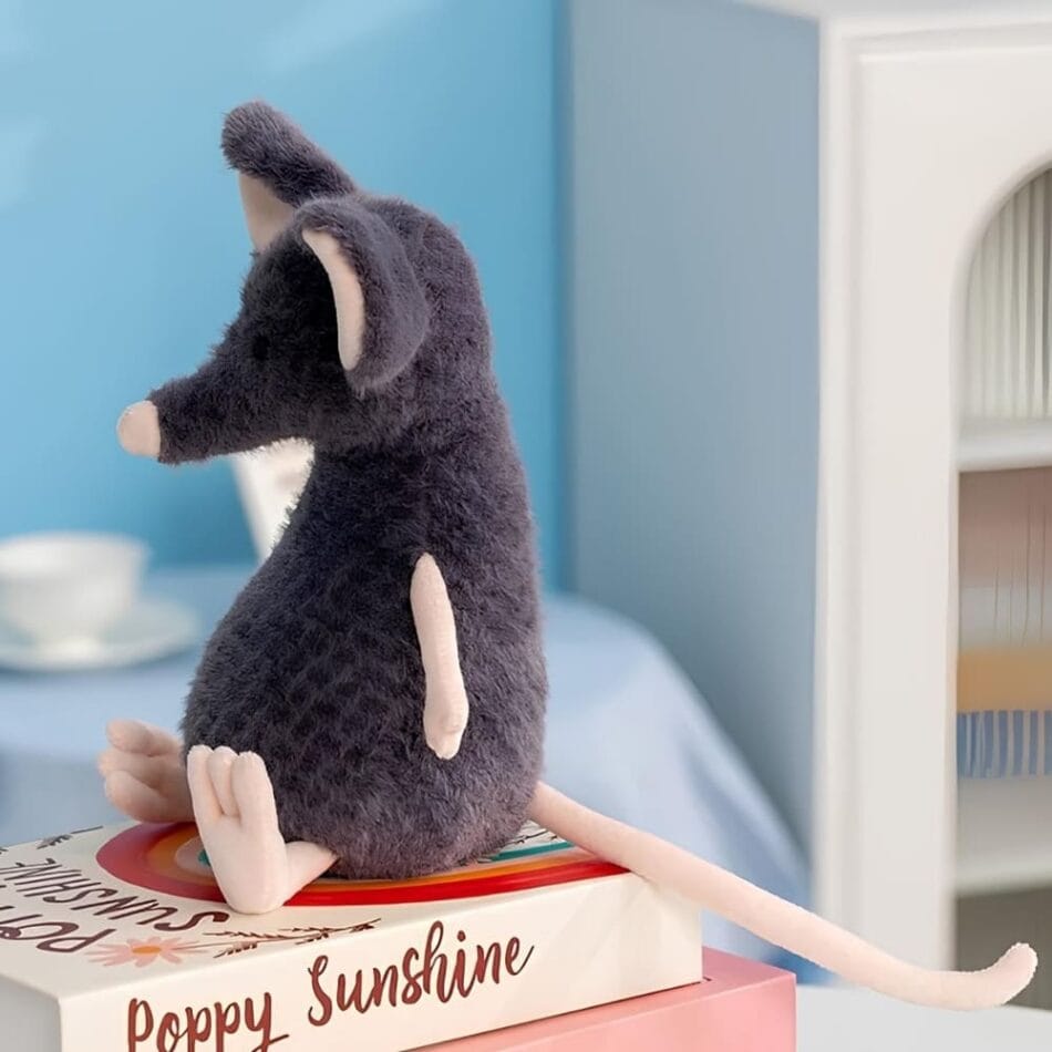 Grijze Superzachte Knuffel Muis 25 Cm Met Realistische Muisuiter De Knuffel