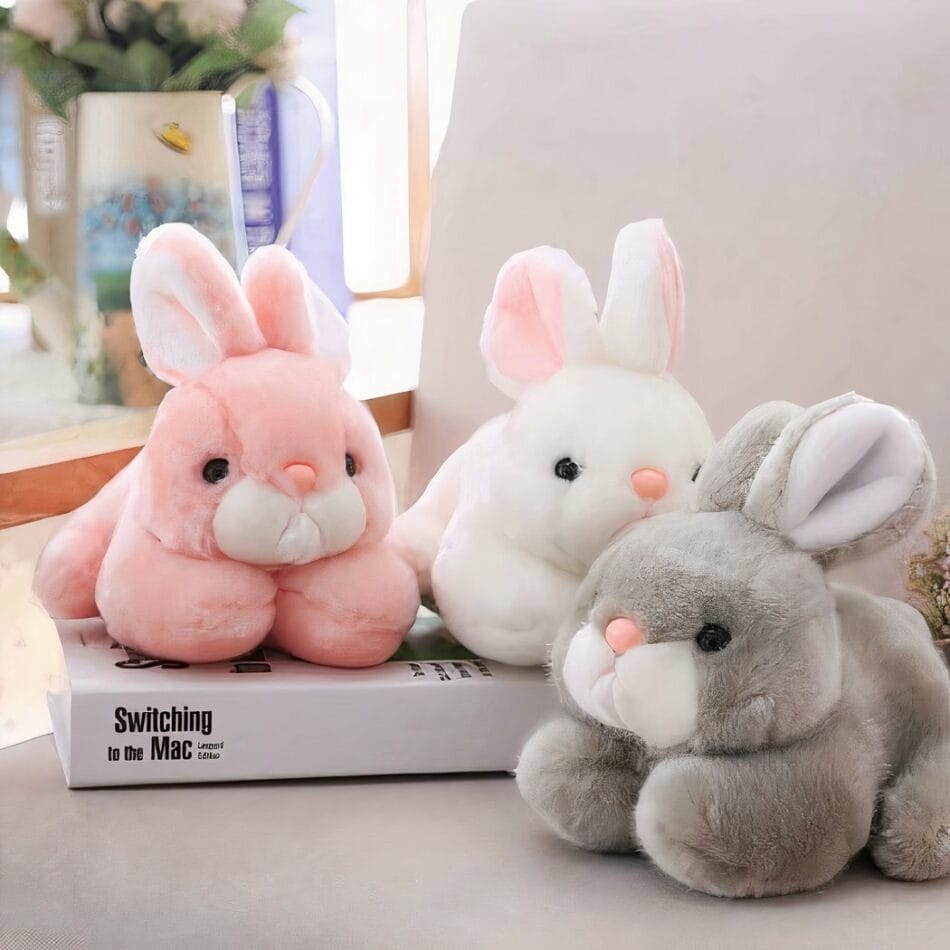 Grijze Superzachte Pluizige Knuffelkonijn Middelgroot De Knuffel
