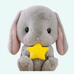 Grijze Superzachte Pluizige Knuffelkonijn Middelgroot De Knuffel