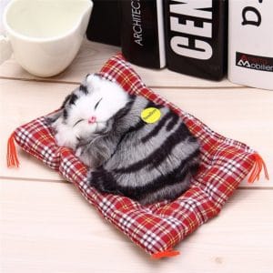 Grijze Tijgerkat Knuffel Slaapknuffel Tijgerpatroon Zwarte Witte Accenten De Knuffel