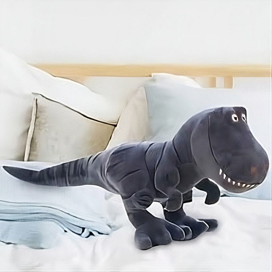 Grijze Tyrannosaurus Knuffel Schattige Dinosaurus Met Zachte Vacht De Knuffel