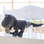 Grijze Tyrannosaurus Knuffel Schattige Dinosaurus Met Zachte Vacht De Knuffel