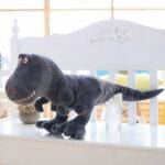 Grijze Tyrannosaurus Knuffel Schattige Dinosaurus Met Zachte Vacht De Knuffel