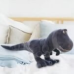 Grijze Tyrannosaurus Knuffel Schattige Dinosaurus Met Zachte Vacht De Knuffel