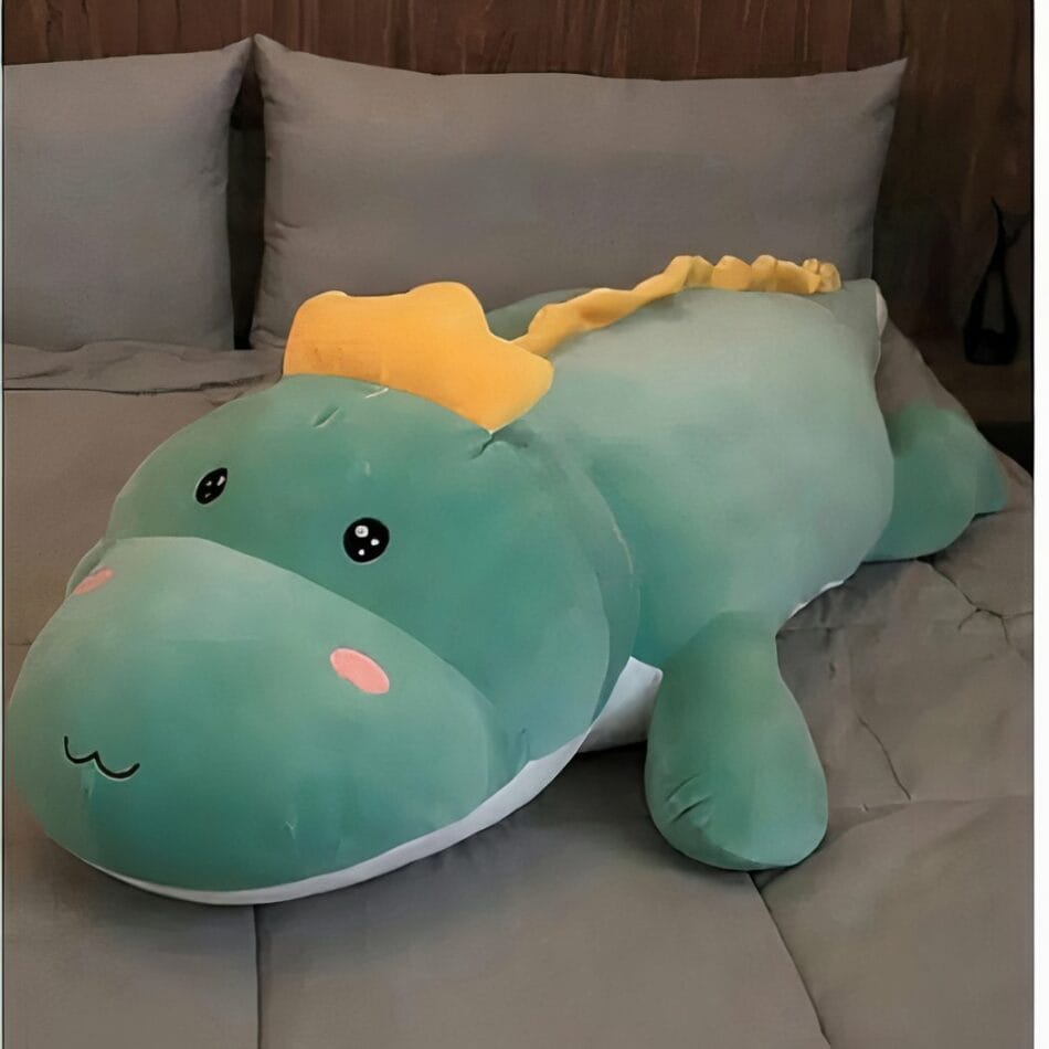 Groene Dinosaurus Knuffel Met Kussen Voor Dutjes En Reizen De Knuffel