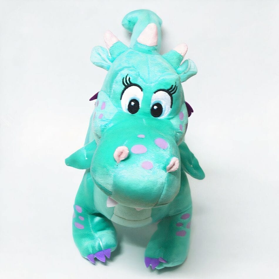 Groene Draak Knuffel Zachte Pluche met Lange Wimpers en Roze Vlekjes De Knuffel
