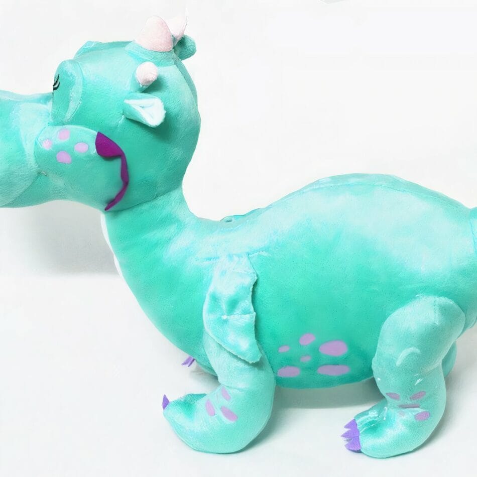 Groene Draak Knuffel Zachte Pluche met Lange Wimpers en Roze Vlekjes De Knuffel