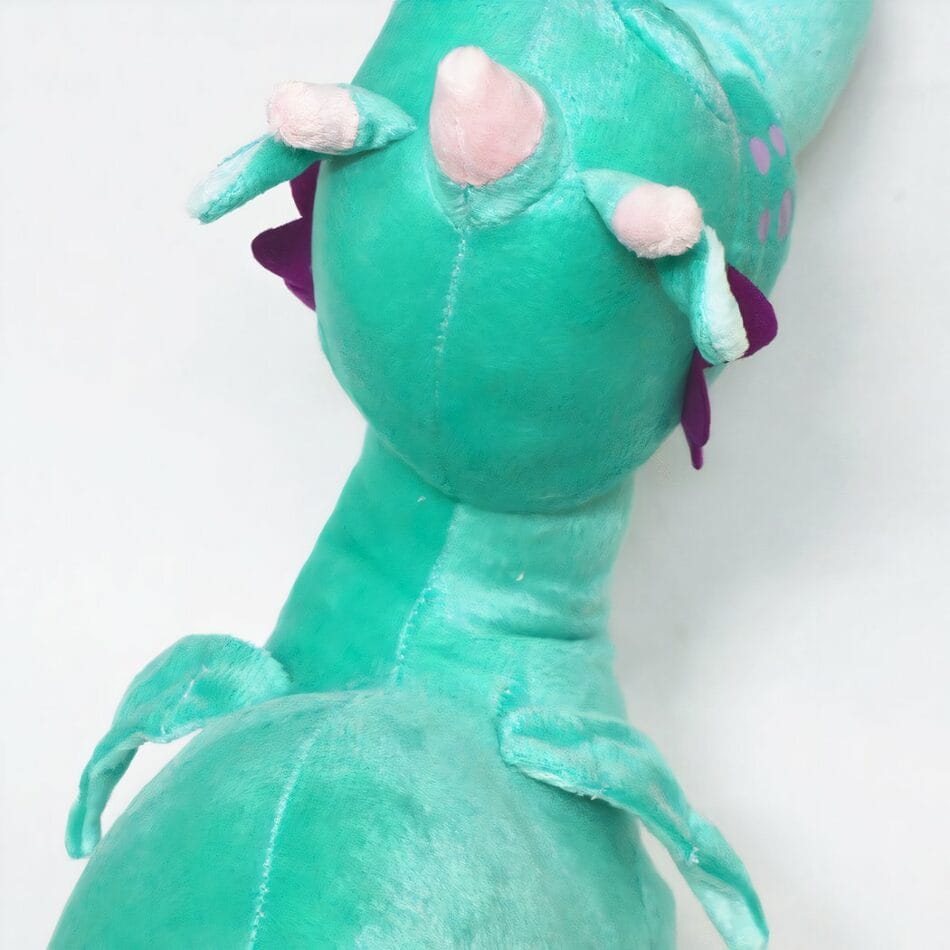 Groene Draak Knuffel Zachte Pluche met Lange Wimpers en Roze Vlekjes De Knuffel