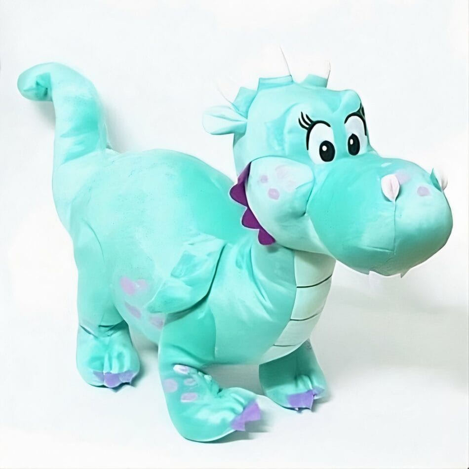 Groene Draak Knuffel Zachte Pluche met Lange Wimpers en Roze Vlekjes De Knuffel
