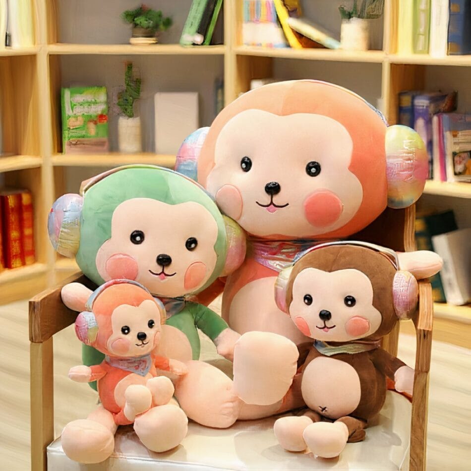 Groene Kawaii Aapknuffel Zachte Duurzame Materialen De Knuffel