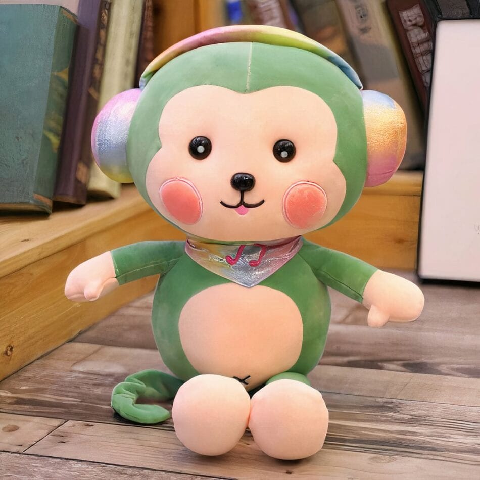 Groene Kawaii Aapknuffel Zachte Duurzame Materialen De Knuffel
