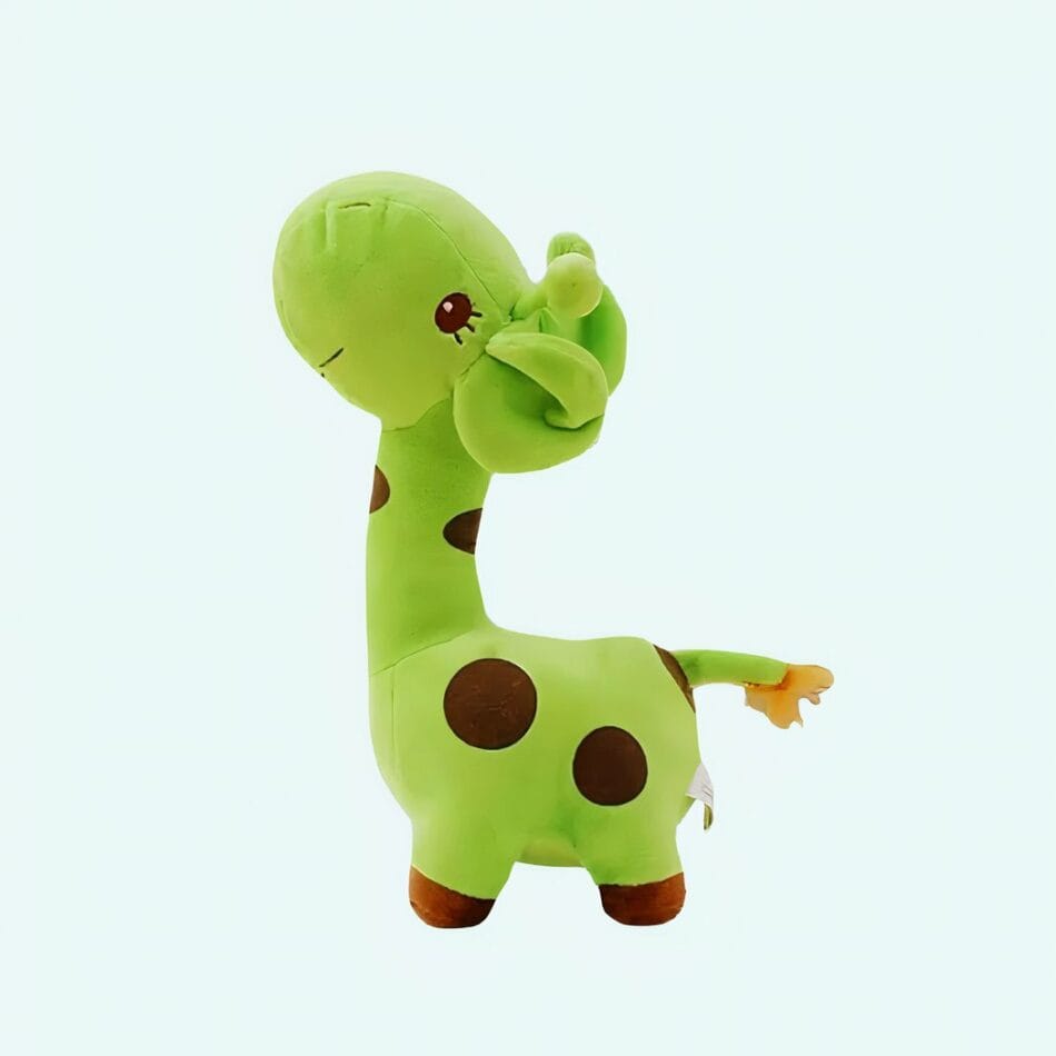 Groene Knuffel Giraf Met Gevlekte Vacht En Lange Nek De Knuffel