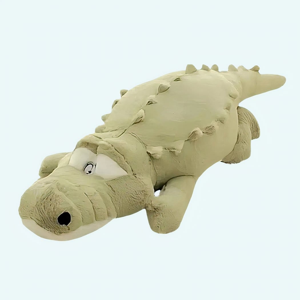Groene Knuffel Krokodil Kussen Met Zwarte Vlekjes En Glimlach De Knuffel 90cm