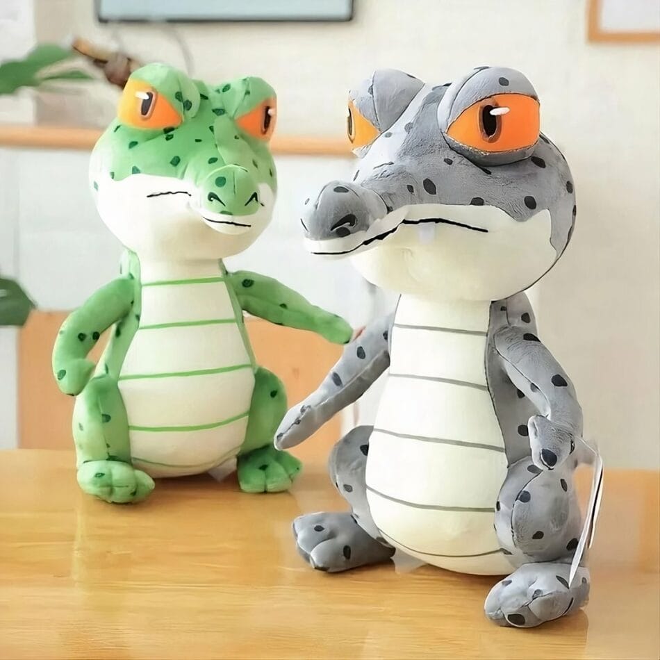 Groene Knuffel Krokodil Superschattig Zachte Vacht Speelse Uitstraling De Knuffel