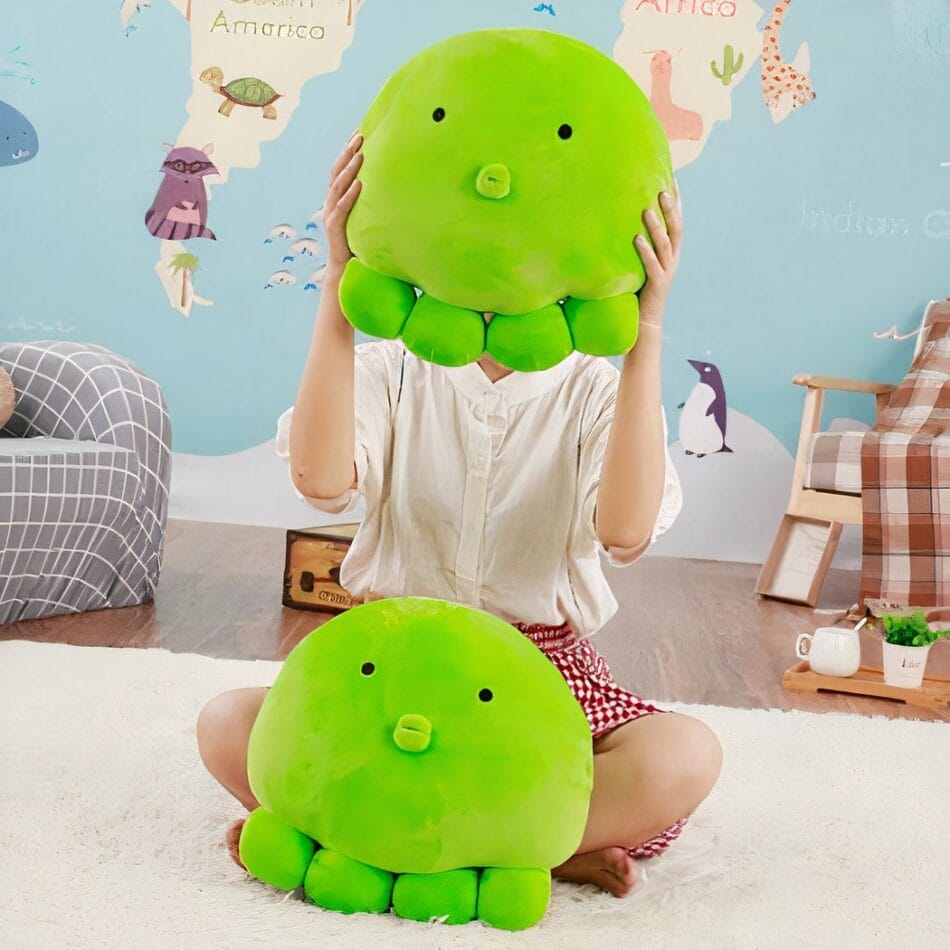 Groene Octopus Knuffel Slaapkussen Met Grote Hoofd En Tentakels De Knuffel