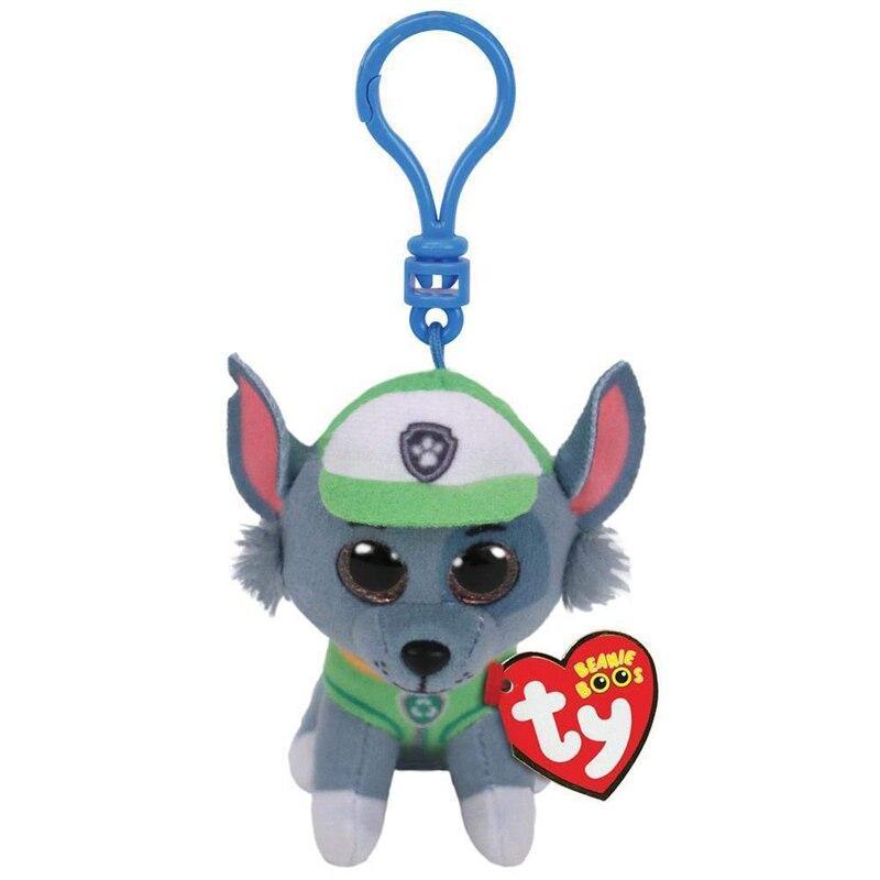 Groene Rocky Knuffel Sleutelclip Patrouille 10 cm De Knuffel