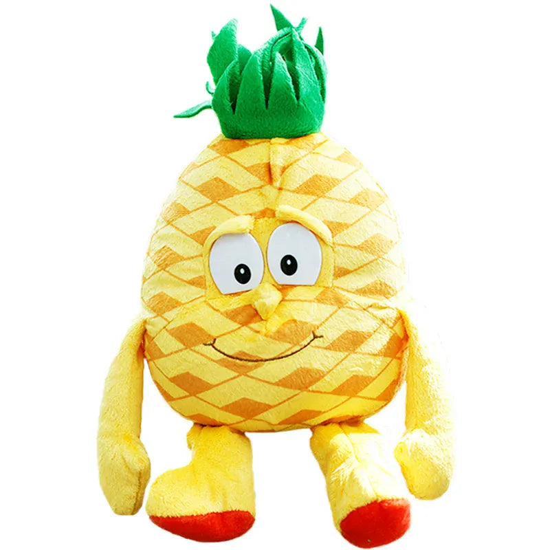 Groente en Fruit Knuffel 25 cm | Pluche Aardbei en Broccoli De Knuffel Ananas