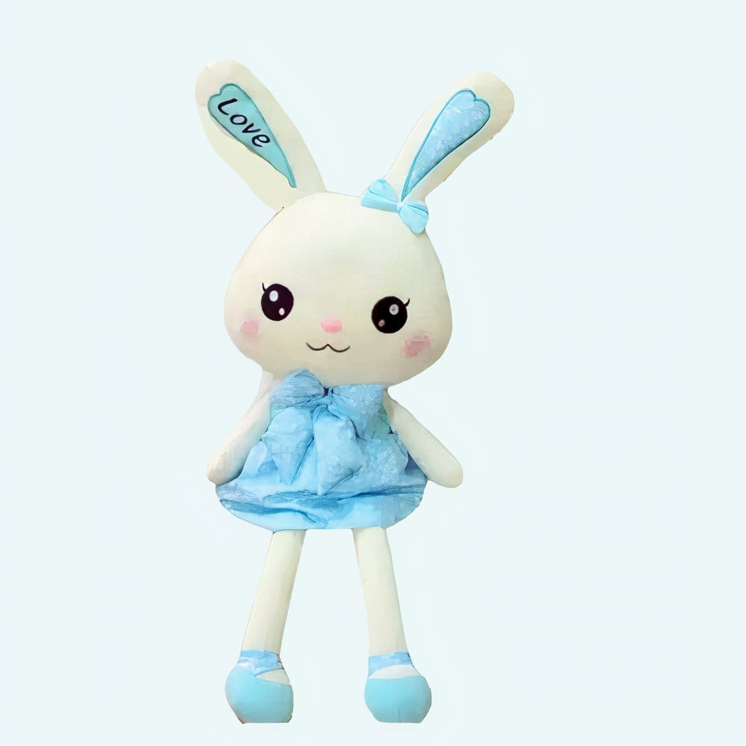 Groot Knuffelkonijn Met Blauwe Jurk En Strik De Knuffel