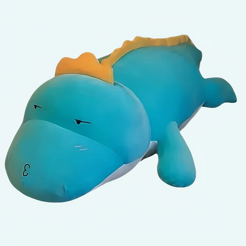 Grote Blauwe Dinosaure Knuffel met Hartverwarmende Glimlach De Knuffel 80cm