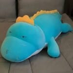 Grote Blauwe Dinosaure Knuffel met Hartverwarmende Glimlach De Knuffel