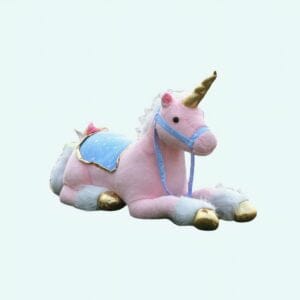 Grote Blauwe Eenhoorn Knuffel Met Gouden Hoorn De Knuffel