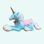 Grote Blauwe Eenhoorn Knuffel Met Gouden Hoorn De Knuffel