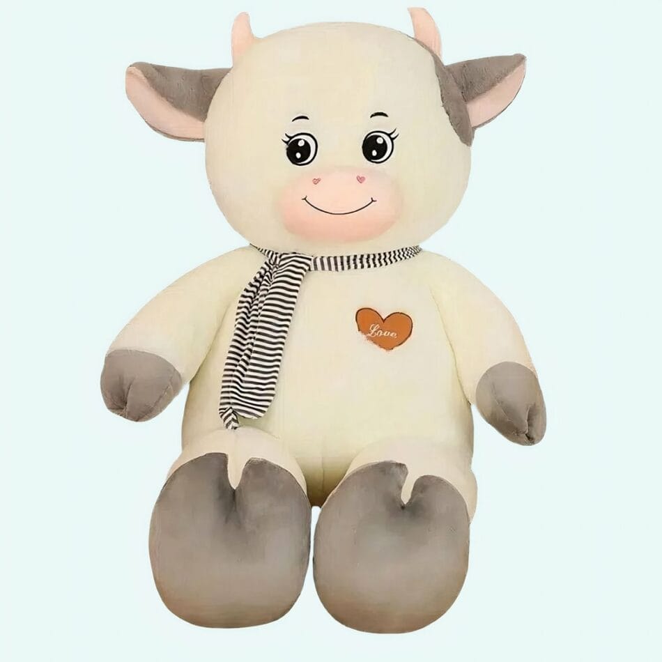 Grote Knuffel Koe Reuzen in Wit en Grijs De Knuffel