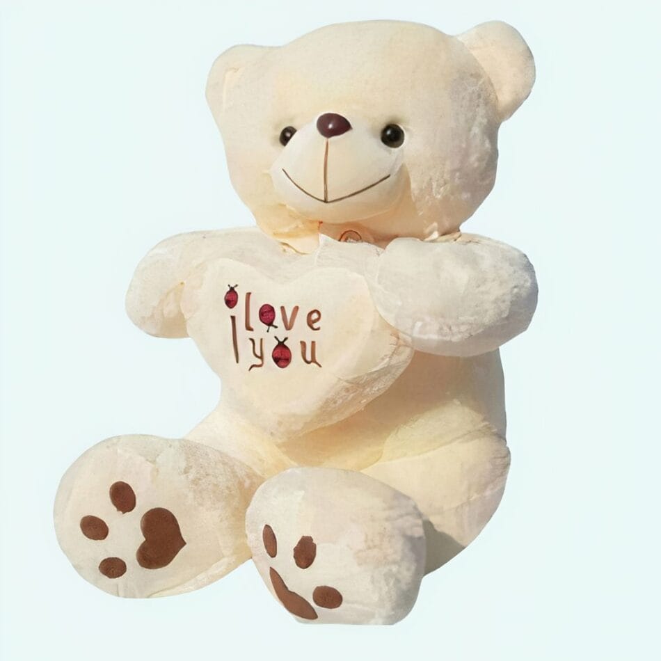 Grote Teddybeer Met Rood Fluwelen Hart Ours Knuffel Avec Coeur De Knuffel