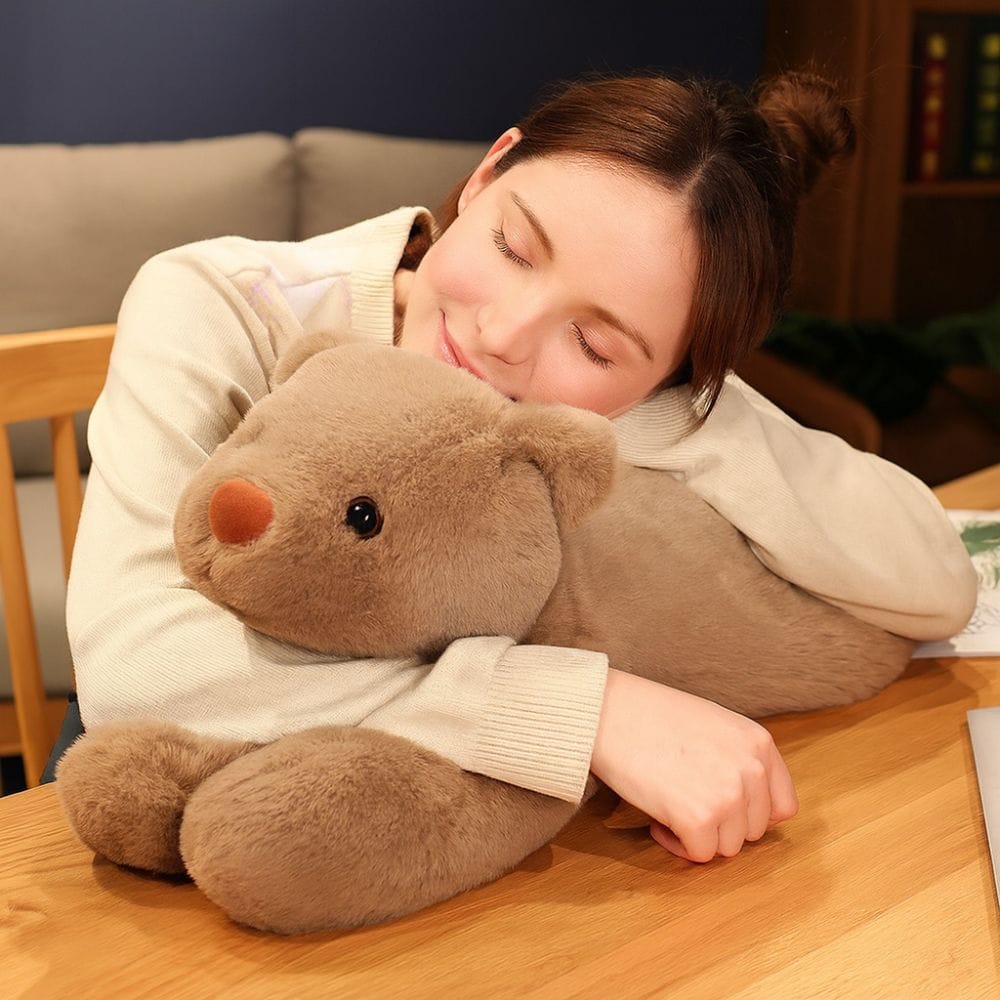 Grote Verzwaarde Knuffelbeer Met Warme Bruine Vacht De Knuffel