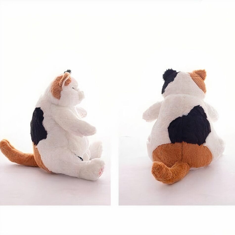 Grote Witte Kat Knuffel Met Zijdezachte Vacht En Speelse Vlekken De Knuffel