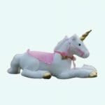 Grote Witte Knuffel Eenhoorn Paard Met Goudkleurige Hoeven De Knuffel