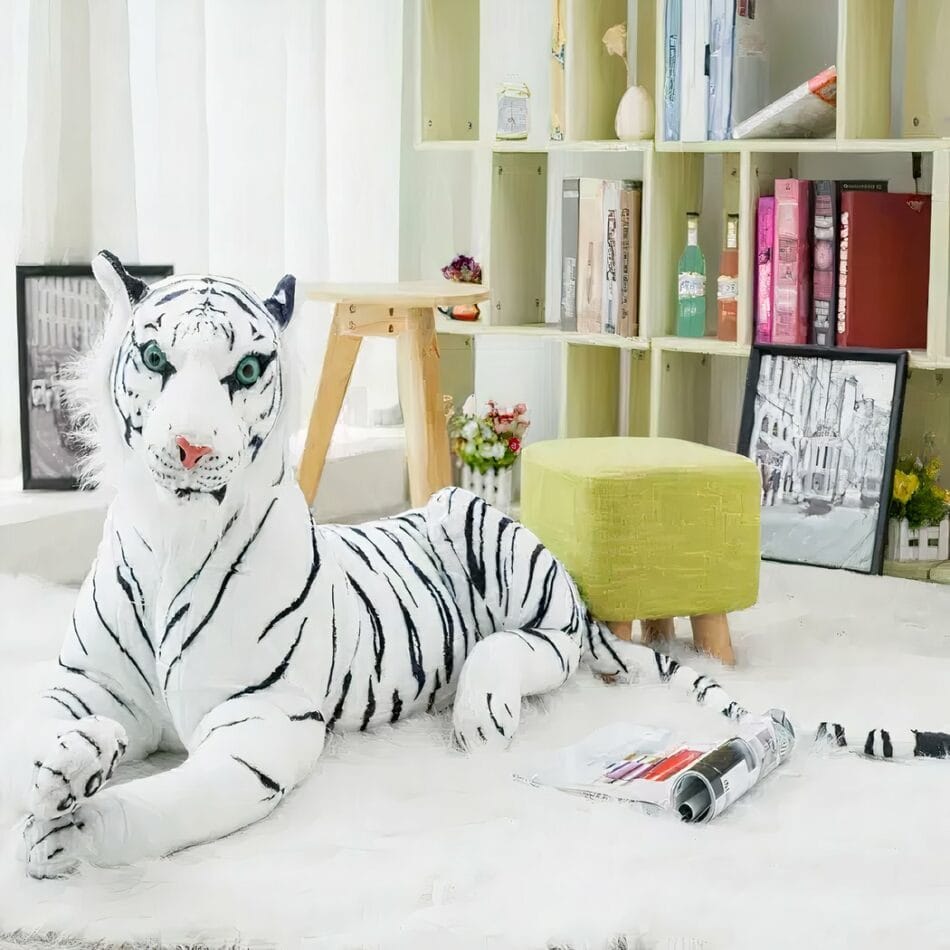 Grote Witte Tijger Knuffel Zachte Slaapvriend Voor Kinderen De Knuffel