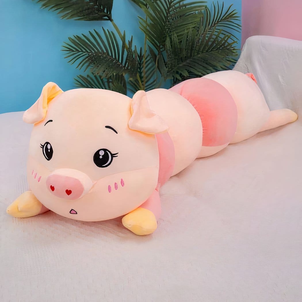 Grote Zachte Varkensvorm Knuffel Kussen Van Katoen De Knuffel 100cm / ogen-open