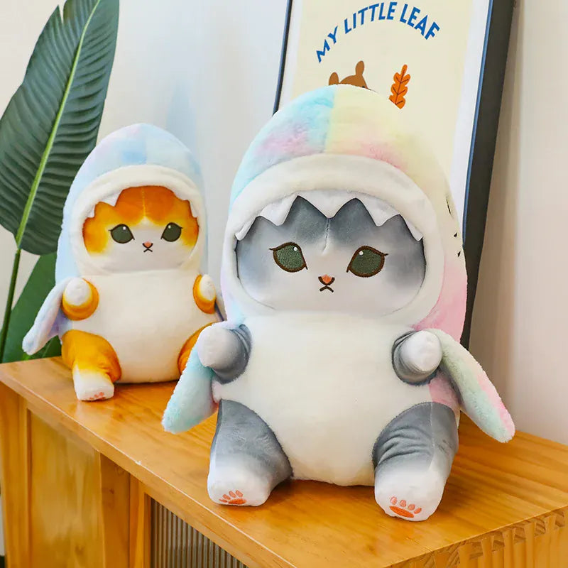Haai Kat Knuffel | Kawaii Pluche Kitten in Haaienpak De Knuffel