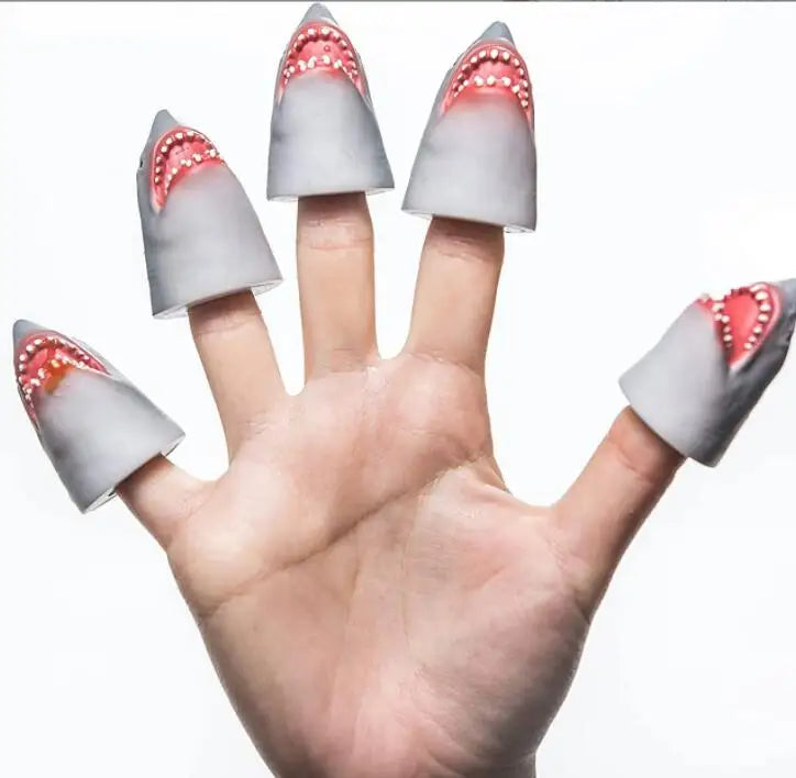 Haai Vingerpop | Grappige Pluche Haai voor op je Vinger De Knuffel