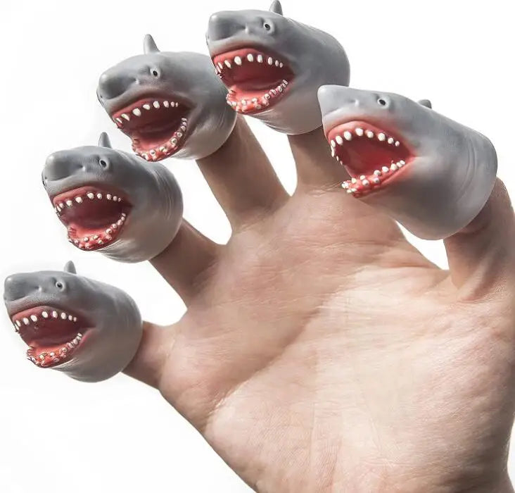 Haai Vingerpop | Grappige Pluche Haai voor op je Vinger De Knuffel