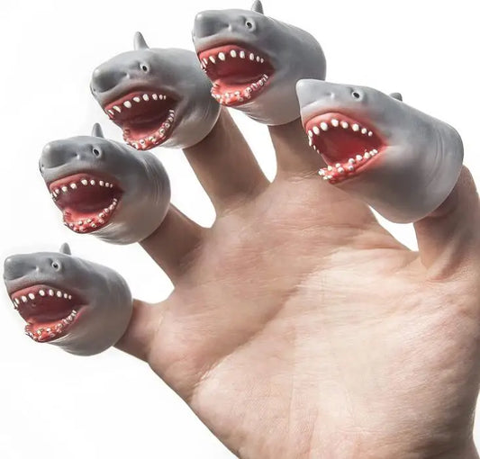 Haai Vingerpop | Grappige Pluche Haai voor op je Vinger De Knuffel