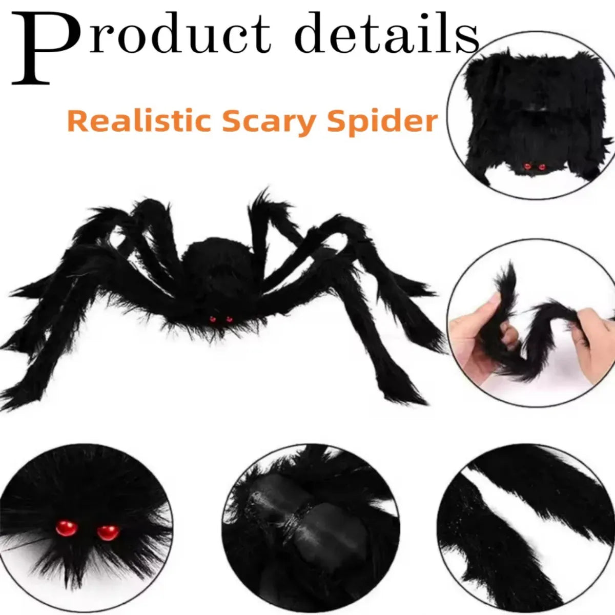 Halloween Spin Knuffel XXL | Pluche Reuzenspin Decoratie tot 200 cm De Knuffel