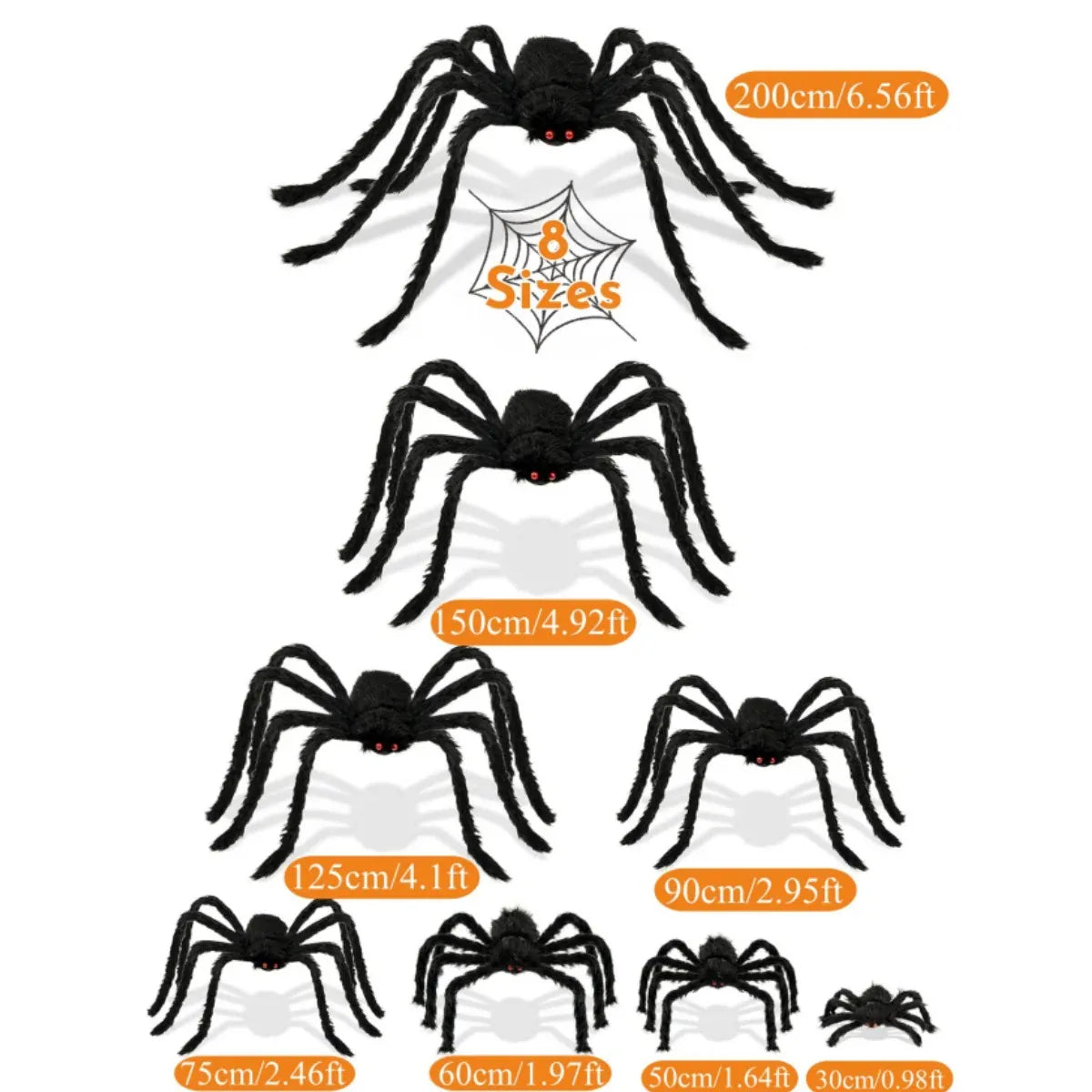 Halloween Spin Knuffel XXL | Pluche Reuzenspin Decoratie tot 200 cm De Knuffel