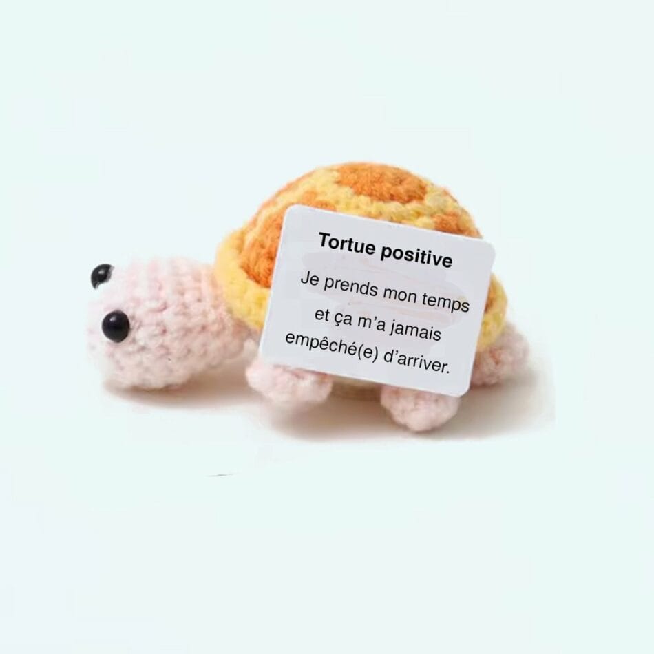 Handgehaakte Positieve Schildpad Knuffel Zachte Natuurlijke Kleuren De Knuffel