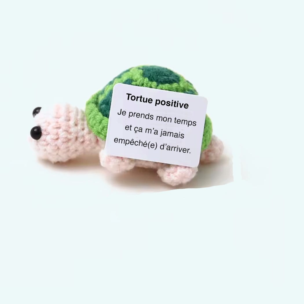 Handgehaakte Positieve Schildpad Knuffel Zachte Natuurlijke Kleuren De Knuffel groen